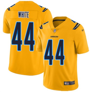Los Angeles Chargers NFL Football Kyzir White Gold Jersey Men Limited  #44 Inverted Legend
